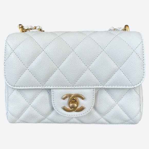 CHANEL White top handle Bag with Elegant Chain - Picture 2 of 8